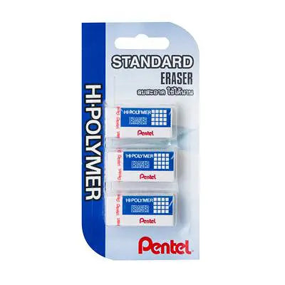 PENTEL ยางลบดินสอ รุ่น Standard Eraser ZEH-03WBT03 สีขาว (แพ็ค 3 ก้อน)